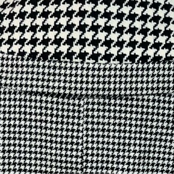 Cynthia Steffe Houndstooth Blazer 1 Button Wide Half Circle Collar Blk/Wht Y2K 8 - Picture 5 of 10